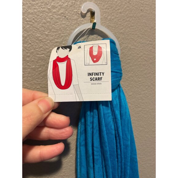 Faded Glory Blue Infinity Scarf One Size Lightweight Paisley Womens Accessory - Picture 2 of 5